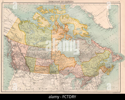 Dominio DEL CANADA:MacKenzie Athabasca Assiniboia Keewatin.Bartolomeo, 1898 Mappa Foto Stock
