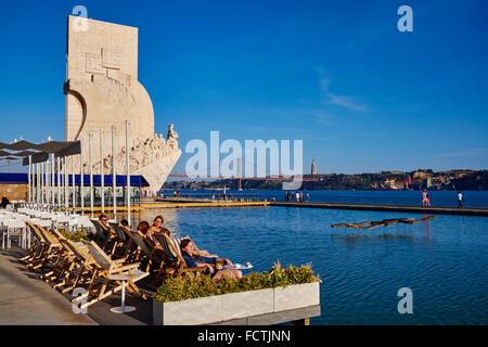 Il Portogallo, Lisbona, Belem, Padrao dos Descobrimentos (monumento alle scoperte Foto Stock