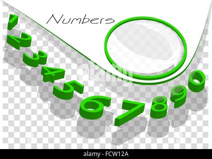 Numeri di sfondo astratto. numeri verdi su sfondo a scacchi Illustrazione Vettoriale