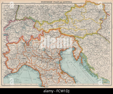 Il nord Italia e Austria: Italiano Istria & Zara/Zara. Stato libero di Fiume 1924 mappa Foto Stock
