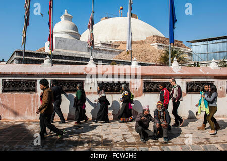 Il Nepal, Bouddhnath, vita quotidiana Foto Stock