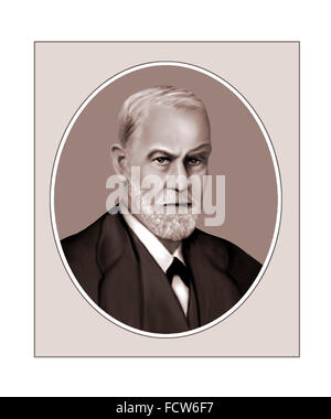 Sigmund Freud, psicoanalista austriaco, Ritratto Foto Stock