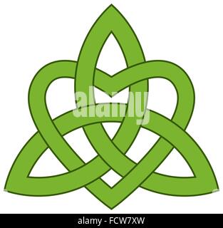 3 punto Celtic Trinity knot (Triquetra) interlacciati con un cuore per il vostro disegno o progetto (illustrazione vettoriale) Illustrazione Vettoriale
