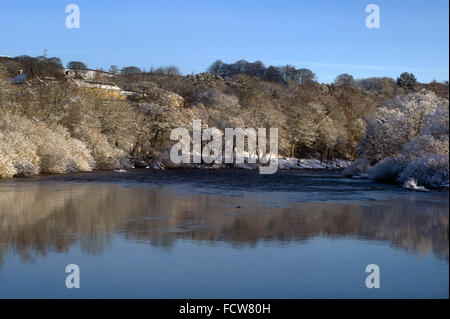 A sud del Fiume Tyne in inverno Foto Stock