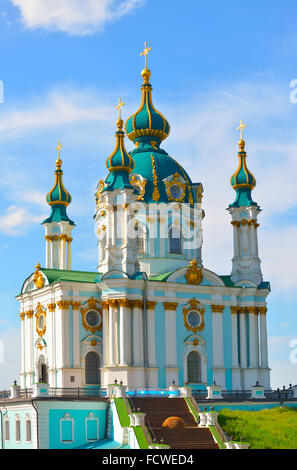 Sant'Andrea Chiesa di Kiev sulla discesa Andriyivskyy. La capitale di Ucraina - Kyiv. Foto Stock