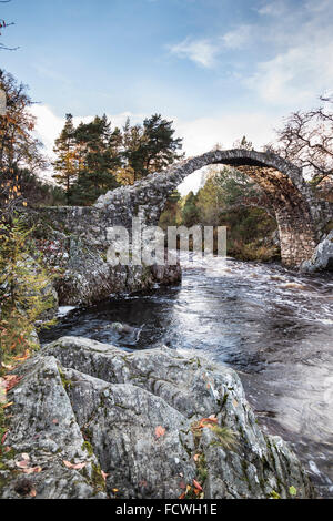 Il vecchio ponte packhorse a Carr-bridge in Scozia. Foto Stock