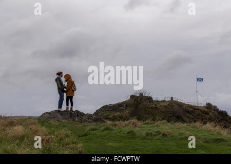 Condizioni atmosferiche Dumbarton, Dumbarton castle, 29/12/2015 Foto Stock