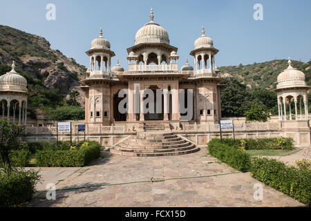 Royal crematorio a Jaipur Foto Stock