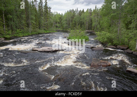 Raudanjok fiume nella provincia della Lapponia, Finlandia Foto Stock