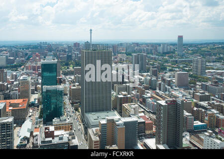 CBD della città vista dal centro di Carlton, Johannesburg, città di Johannesburg comune, provincia di Gauteng, Repubblica del Sud Africa Foto Stock