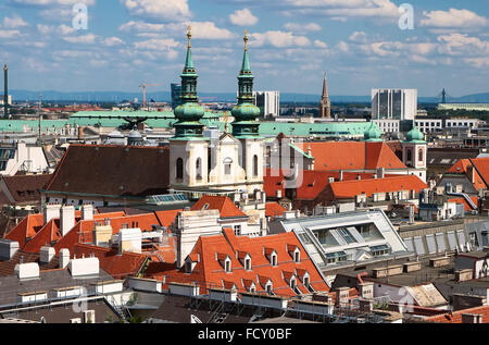 Vienna - città visto dalla parte superiore della torre di Stephansdom Foto Stock