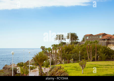 Plaza Playa del Duque, duca Castello, Costa Adeje, Tenerife, Spagna Foto Stock