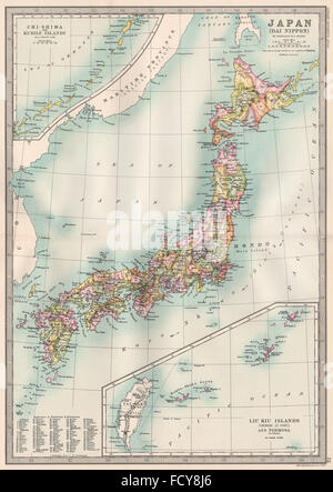 Giappone: (Dai Nippon) . Province. Bartolomeo, 1890 Mappa antichi Foto Stock