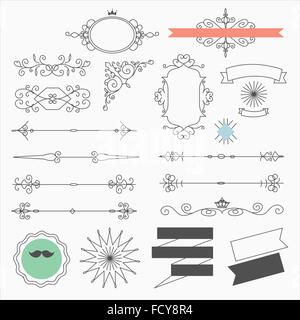 Vari tipi di decori e simboli Foto Stock