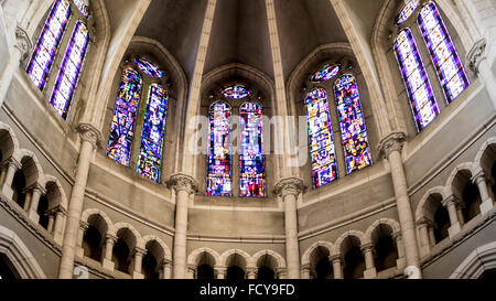 Fotocamere digitali Olympus Tewkesbury Abbey Gloucester. Cotswolds UK Europa, magnifica lierne vaulting, Foto Stock