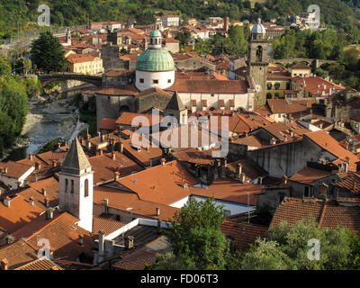 Italia Toscana Pontremoli vista dal castello del Piagnaro Foto Stock