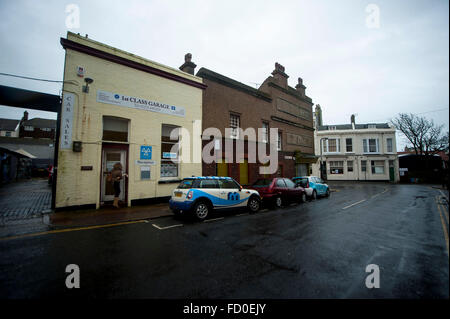 Brighton, Sussex, Regno Unito. Il 26 gennaio, 2016. GV di Montague Street, Kemptown, Brighton. Questa è stata la scena di un terribile colpo ed eseguire il quale Polizia del Sussex ha recentemente inviato un video di Appello ai testimoni. Foto scattata 17/01/2016 © Darren Cool/Alamy Live News Foto Stock