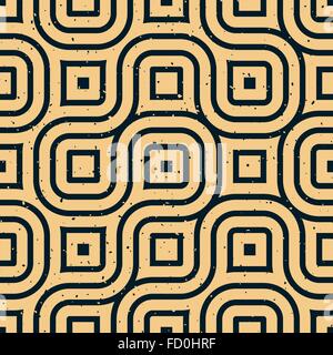 Vector Seamless linee ondulate irregolari Grungy retrò Pattern Illustrazione Vettoriale