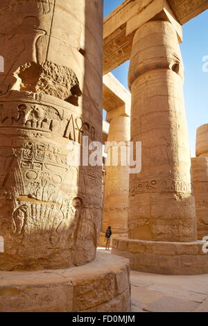 Egitto - Tempio di Karnak, Hypostyle Hall, Luxor, Egitto Foto Stock