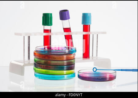 Set di laboratorio di microbiologia forniture di ricerca Foto Stock