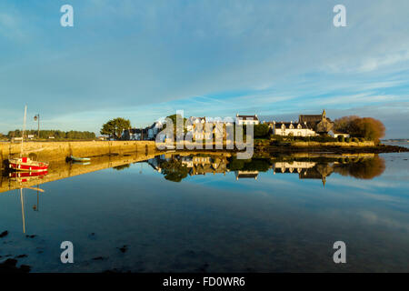 Francia, Bretagna Morbihan,Saint Cado de Belz nel Ria Etel d. Foto Stock