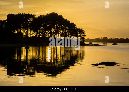 Francia, Bretagna Morbihan,Saint Cado de Belz nel Ria Etel d. Foto Stock