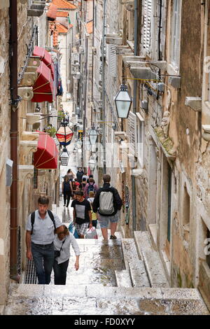 Dubrovnik Old Town Street, Dalmazia, Croazia Foto Stock