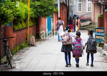 I bambini della scuola di Kathmandu in Nepal Foto Stock