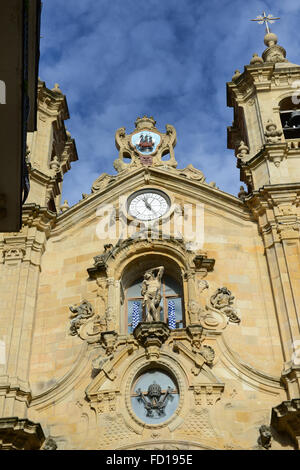 La Basilica di Santa Maria di Coro nella città vecchia di San Sebastian, Paesi Baschi, Spagna. Foto Stock