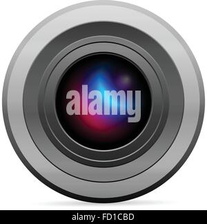 Foto icona della telecamera su uno sfondo bianco. Illustrazione Vettoriale