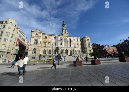 Il bellissimo municipio edificio a Bilbao, Spagna. Foto Stock