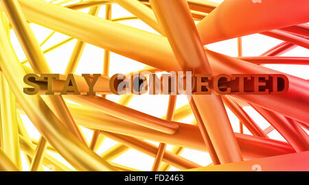 Abstract Progetto RAGNATELA tessuto display-lettere la frase 'stay collegato " close-up Foto Stock