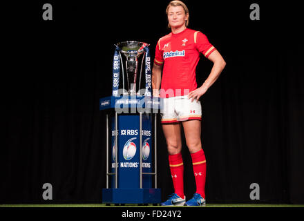 Hurlingham Club di Londra, Regno Unito. Il 27 gennaio, 2016. Il Galles womens capitano Rachel Taylor. La RBS 6 Nazioni di rugby è stato lanciato a premere nel west London Club, con team capitani presentato per il supporto assemblato. Credito: sportsimages/Alamy Live News Foto Stock