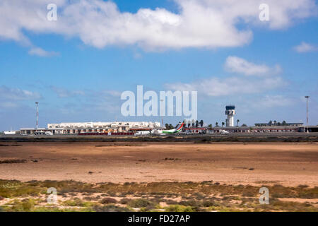Vista orizzontale di Amílcar Cabral Aeroporto Internazionale in Sal a Capo Verde. Foto Stock