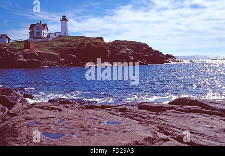 Cape Neddick luce (Nubble),York Harbor,Maine Foto Stock