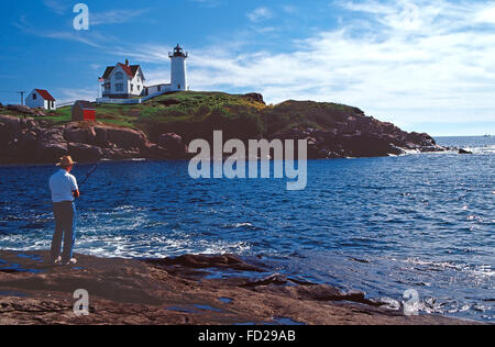 Cape Neddick luce (Nubble),York Harbor,Maine Foto Stock