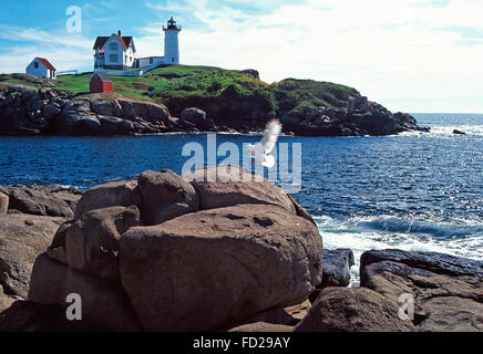 Cape Neddick luce (Nubble),York Harbor,Maine Foto Stock