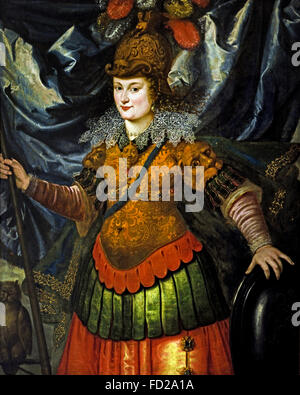 Portrait de femme en Minerve 1630 Ecole Francaise - Ritratto di una donna come Minerva 1630 scuola francese del XVII secolo francia - francese Foto Stock