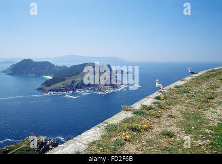 Isole Cies. Atlantic Islands National Park, Pontevedra, Galizia, Spagna. Foto Stock