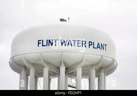 Flint Impianto Acqua Torre di Flint, Michigan 2016 Foto Stock
