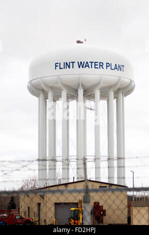 Flint Impianto Acqua Torre di Flint, Michigan 2016 Foto Stock
