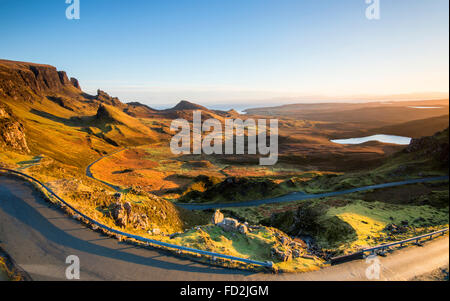 Inverno mattina presso la Quiraing, Isola di Skye in Scozia UK Foto Stock