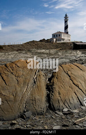 Favaritx lighthouse, Minorca isole Baleari Foto Stock