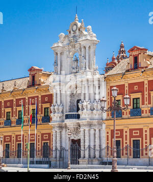 Spagna, Andalusia, provincia di Siviglia, Siviglia, architettura barocca del Palacio San Telmo Foto Stock