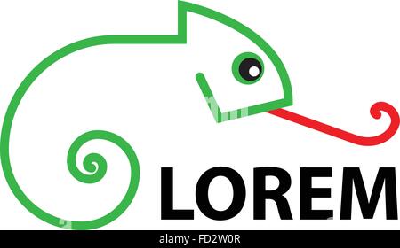 [EPS10] Logo - Line art - Camaleonte Illustrazione Vettoriale