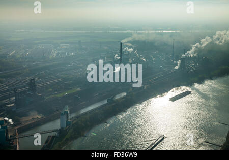 Vista aerea, Hüttenwerke Krupp-Mannesmann a Reno, acciaierie, coking, Duisburg, la zona della Ruhr, Renania settentrionale-Vestfalia, Germania Foto Stock