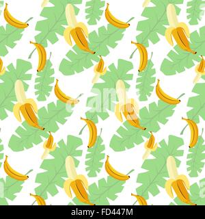 Vector seamless pattern colorato con banane su sfondo trasparente Illustrazione Vettoriale