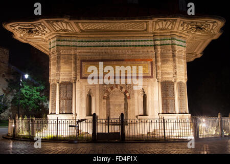 Fontana di Sultan Ahmed III ad Istanbul in Turchia. Foto Stock