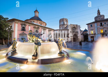 Piazza di Saint Mary's, Valencia, Spagna. Foto Stock