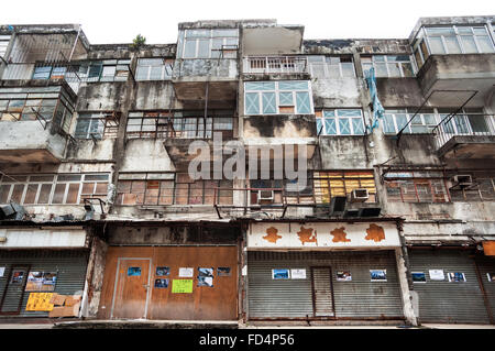 Abbandonata la sede nella Kwun Tong quartiere di Hong Kong Foto Stock